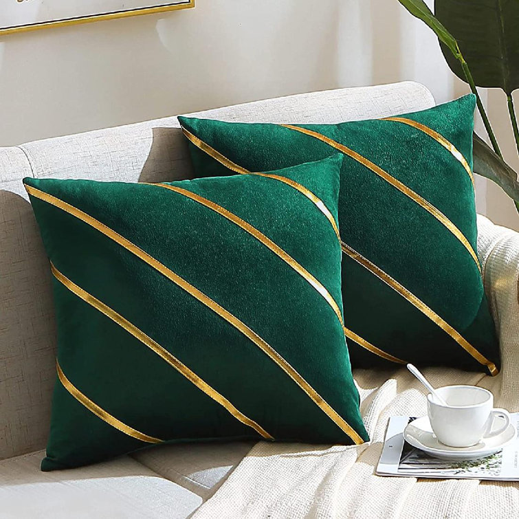 Velvet green pillow discount case